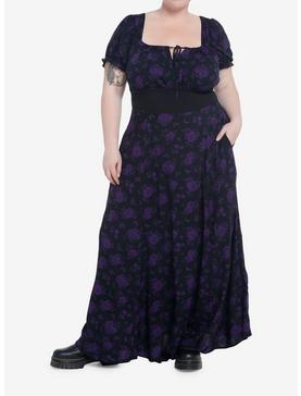 Plus Size Cosmic Aura Purple Rose Maxi Dress Plus Size, , hi-res