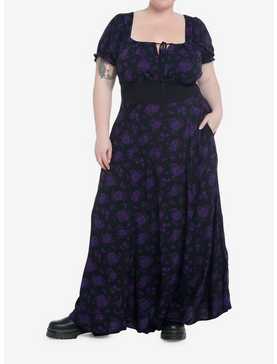 Cosmic Aura Purple Rose Maxi Dress Plus Size, , hi-res