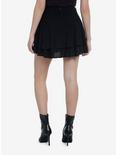Cosmic Aura Black Grommet & Lace-Up Tiered Skirt, BLACK, alternate