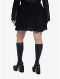 Cosmic Aura Black Grommet & Lace-Up Tiered Skirt Plus Size, BLACK, alternate