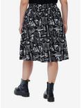 Social Collision Skeleton Midi Skirt Plus Size, BLACK, alternate
