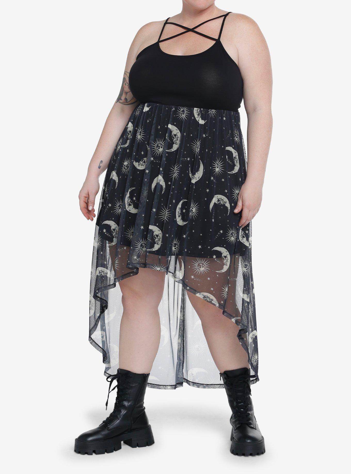 Celestial Hi-Low Strappy Dress Plus Size, CELESTIAL, alternate