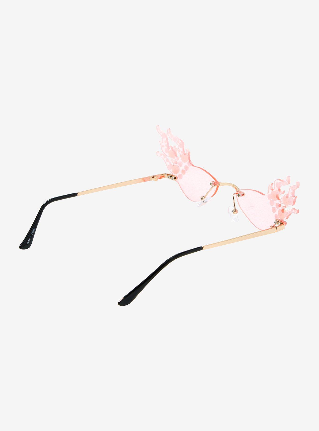 Pink Pearl Flames Sunglasses, , alternate