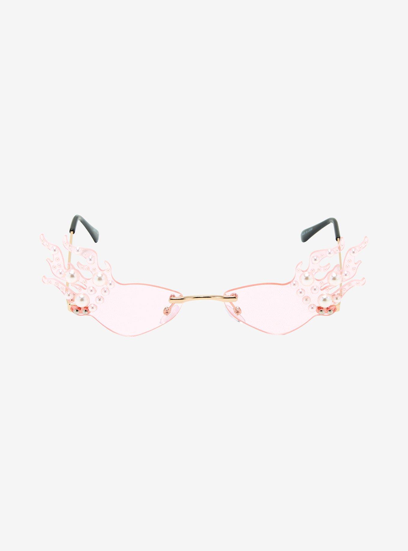 Pink Pearl Flames Sunglasses, , alternate