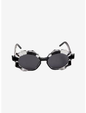 Black & Clear Crystal Effect Sunglasses, , hi-res