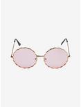Pink Scallop Round Sunglasses, , alternate