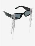 Black Rhinestone Chain Sunglasses, , alternate