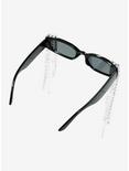 Black Rhinestone Chain Sunglasses, , alternate