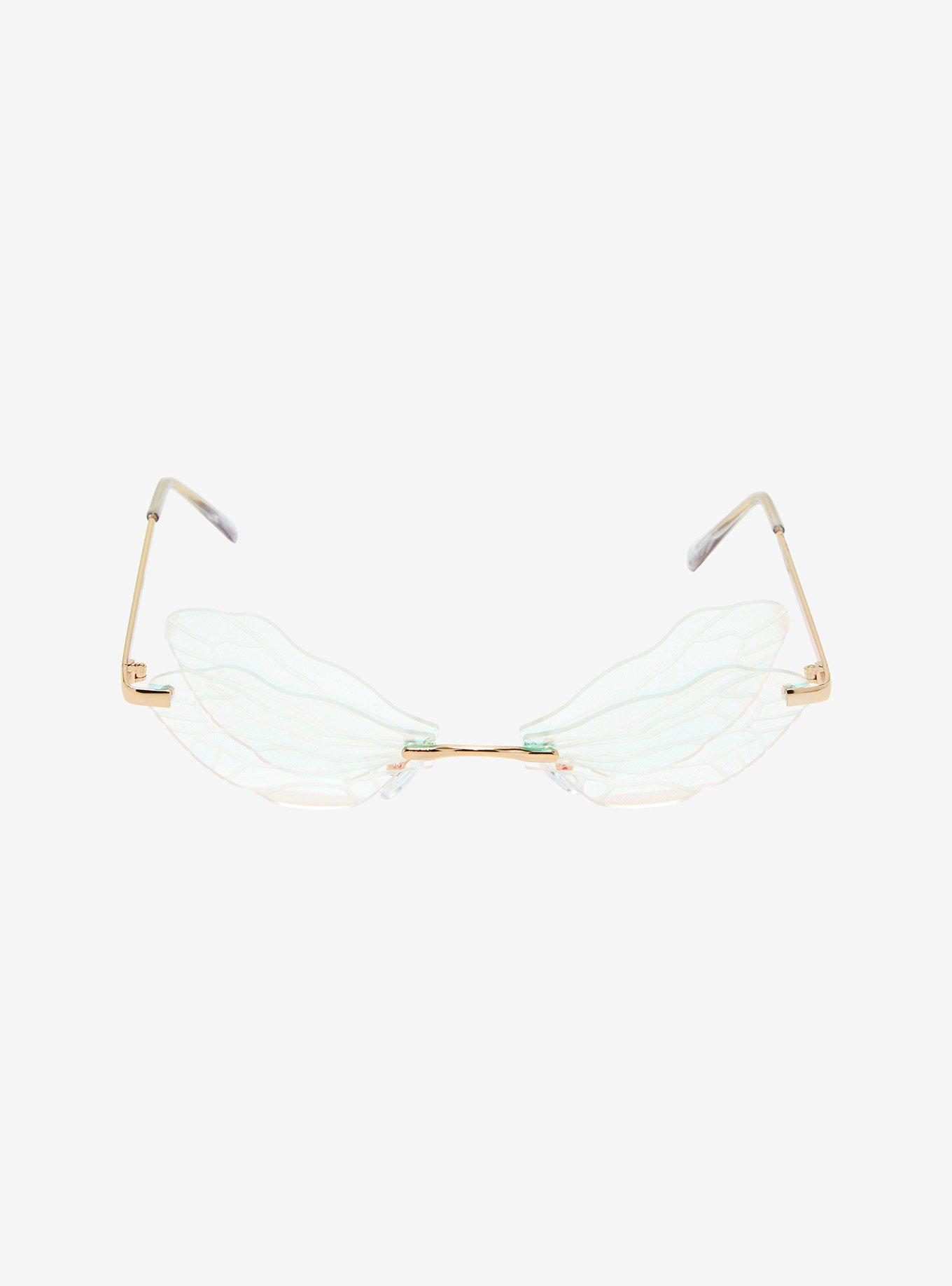 Holographic Butterfly Wing Sunglasses, , alternate