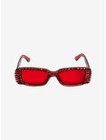 Red Rhinestone Sunglasses, , alternate