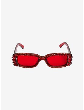 Red Rhinestone Sunglasses, , hi-res
