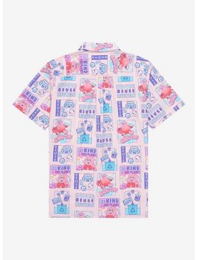 Plus Size Disney Pixar Turning Red Allover Print Earth Day Woven Button Up - BoxLunch Exclusive, , hi-res