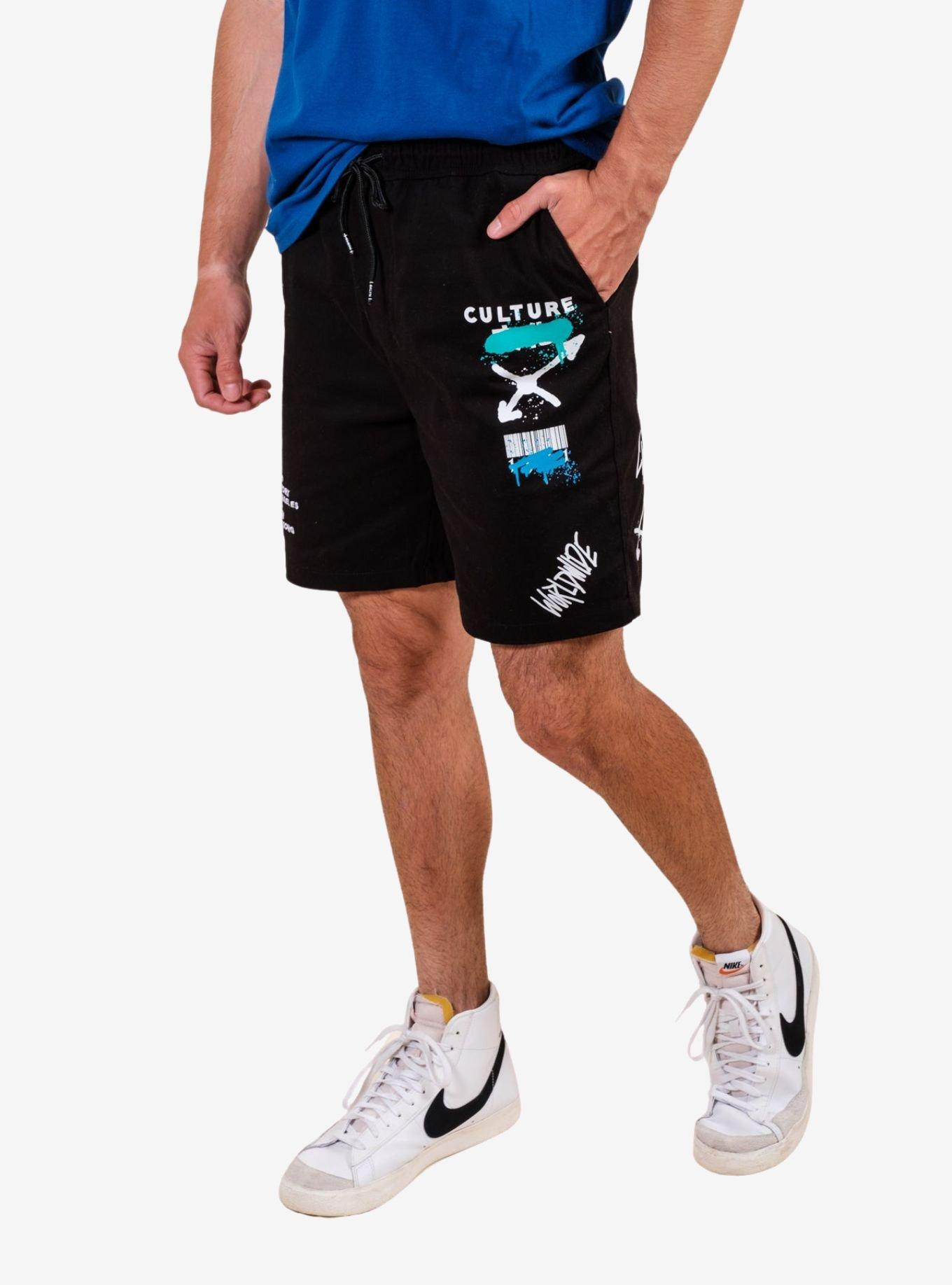 Black Culture Worldwide Twill Shorts, BLACK, alternate