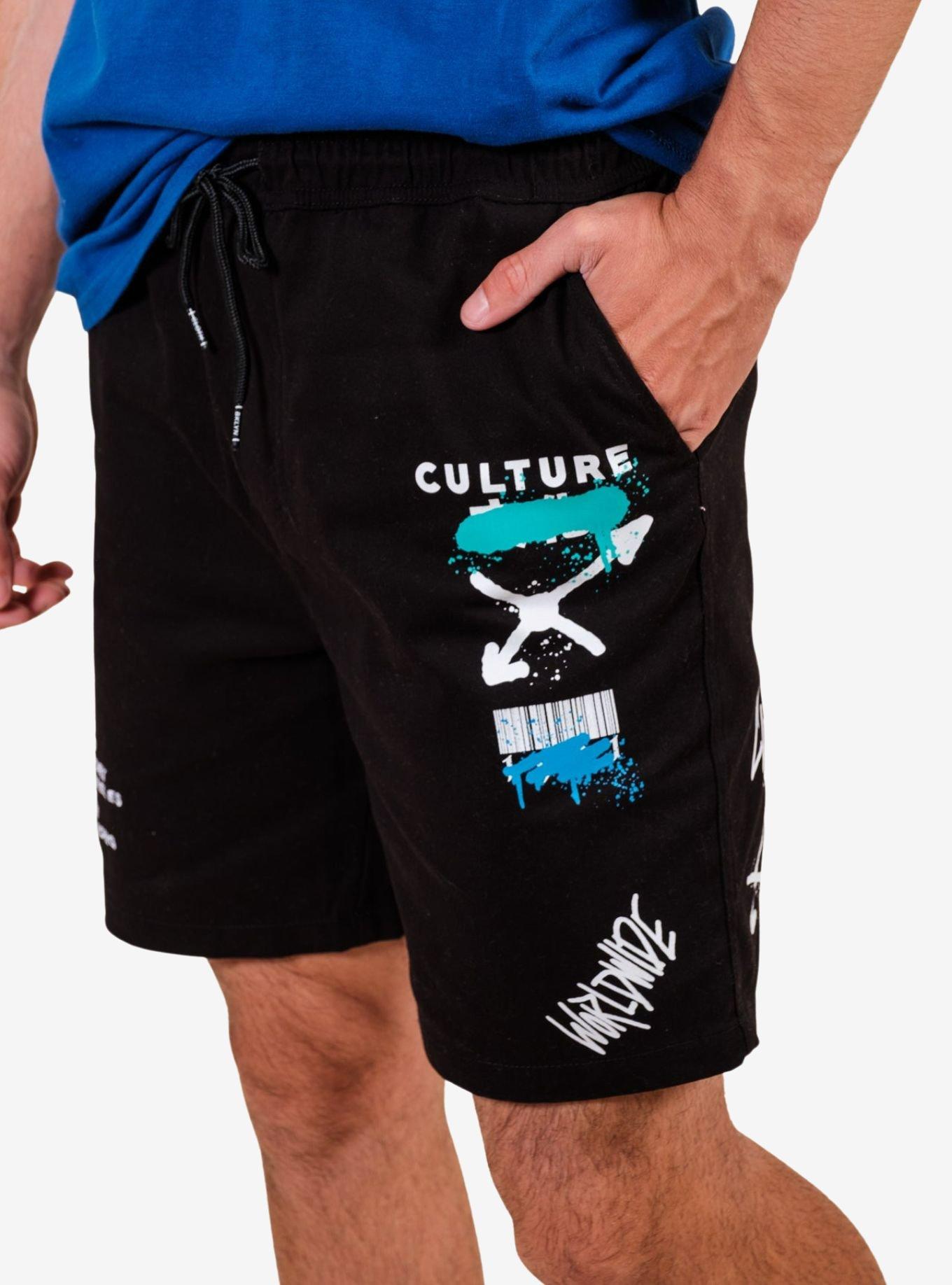 Black Culture Worldwide Twill Shorts, BLACK, alternate