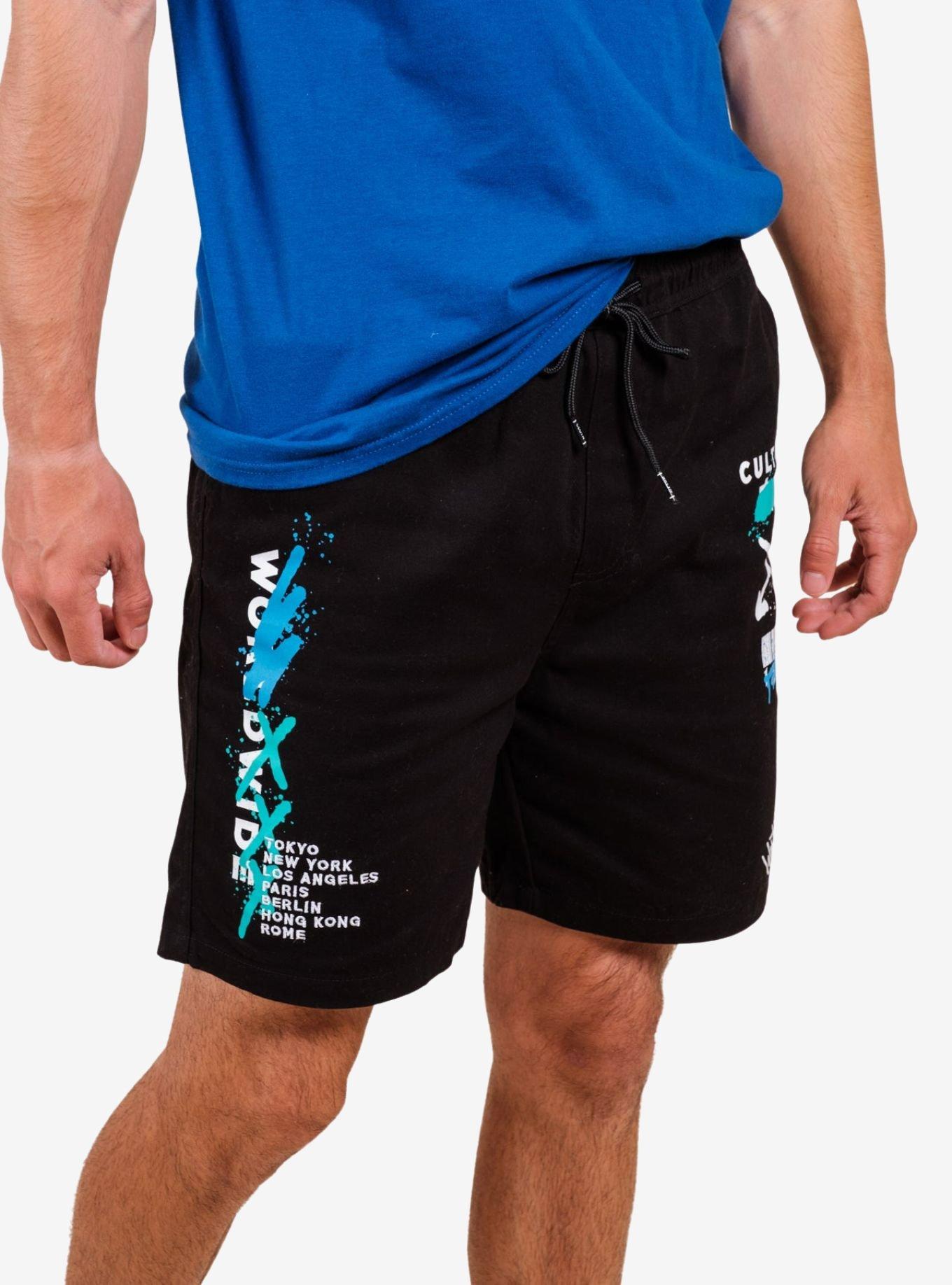 Black Culture Worldwide Twill Shorts, BLACK, alternate
