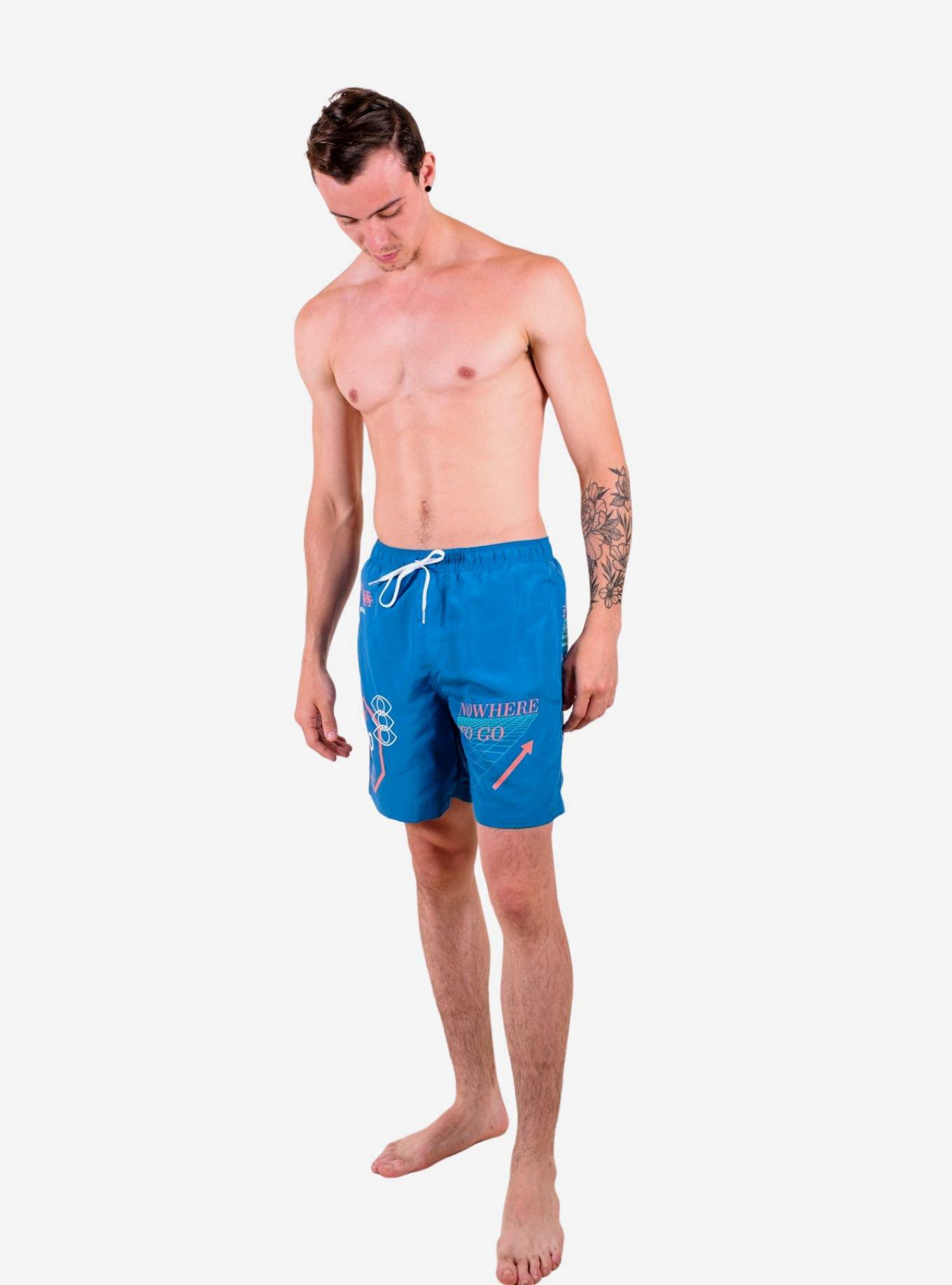Blue Nowhere To Go Swim Trunks, BLUE, alternate