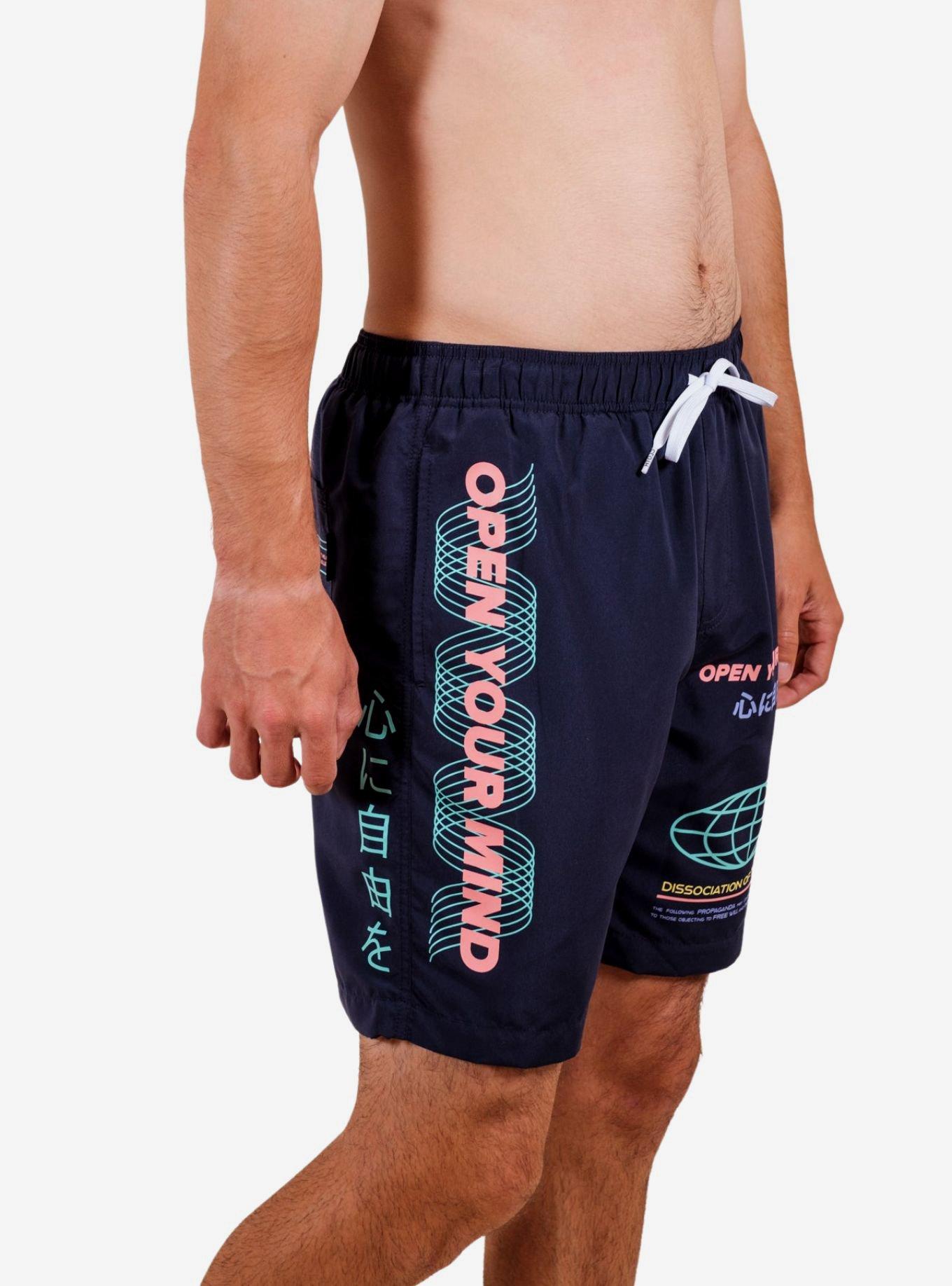 Blue Open Your Mind Swim Trunks, BLUE, alternate