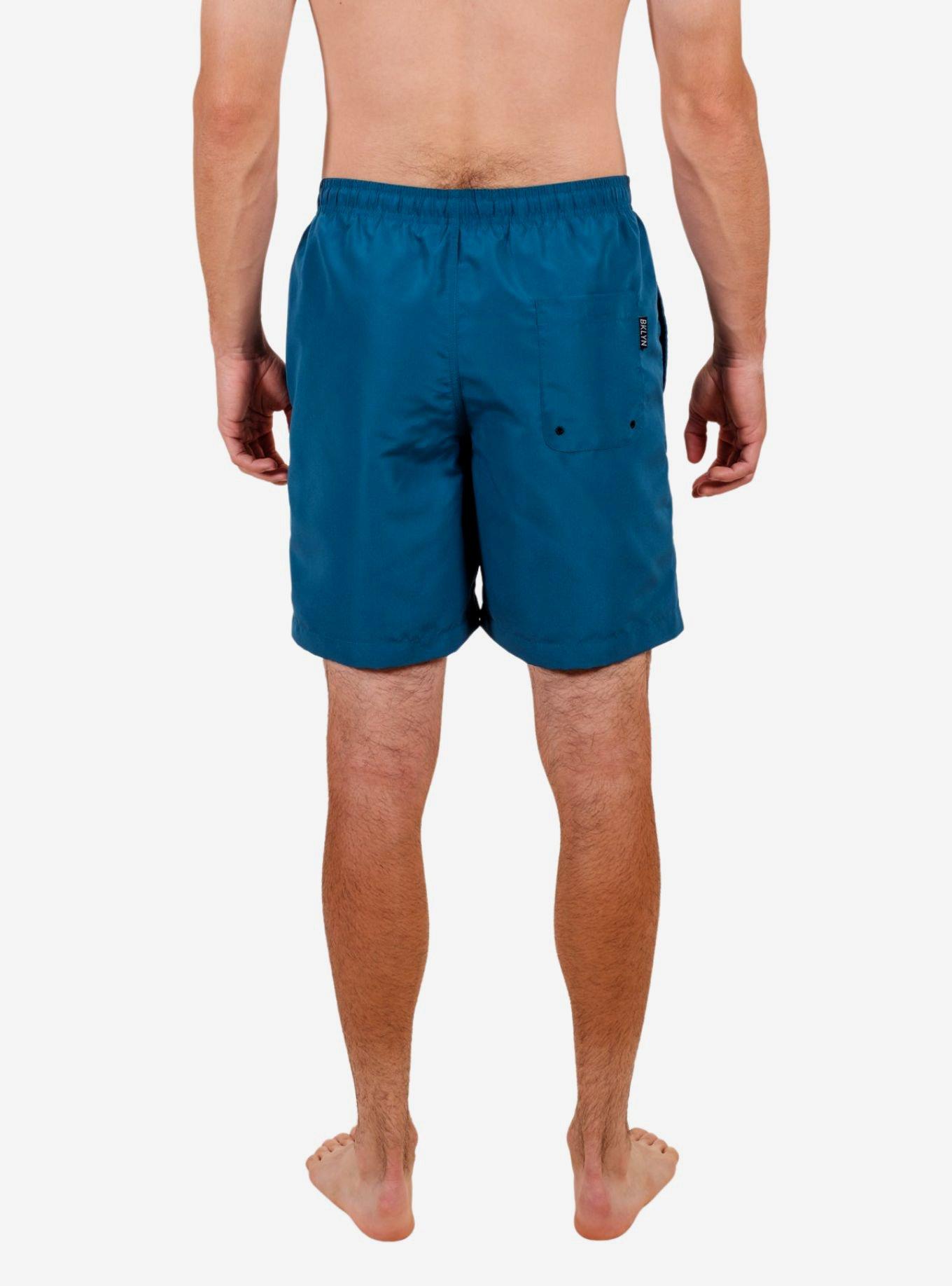 Dark Teal Drip Swim Trunks, DARK TEAL, alternate