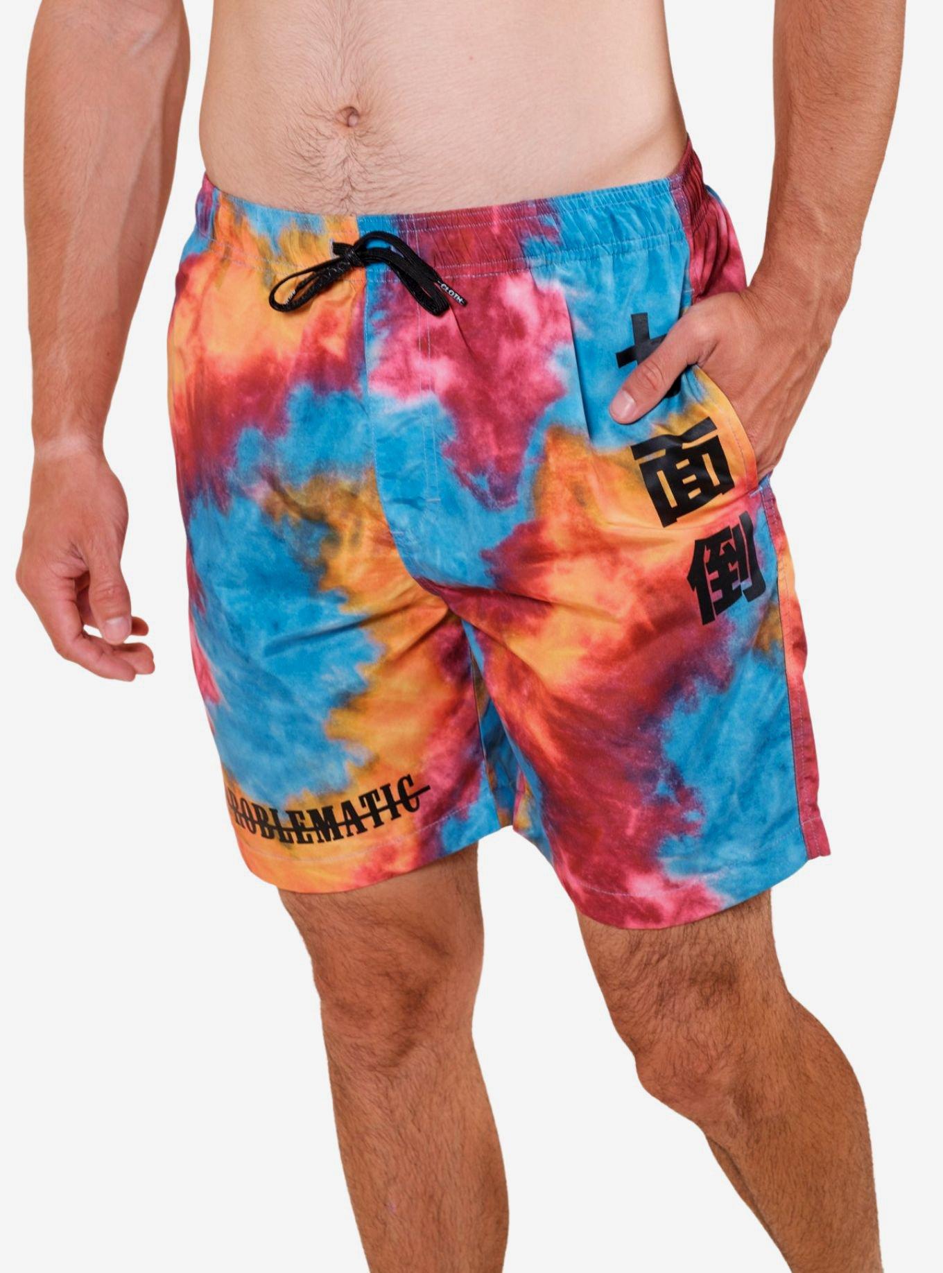 Multicolored Problematic Swim Trunks, MULTI, alternate