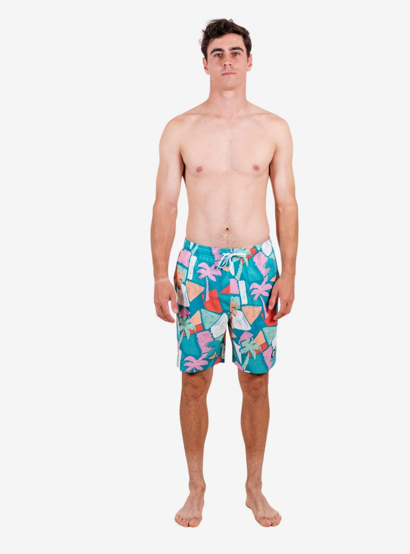 Multicolored Tropical Abstract Swim Trunks, MULTI, alternate