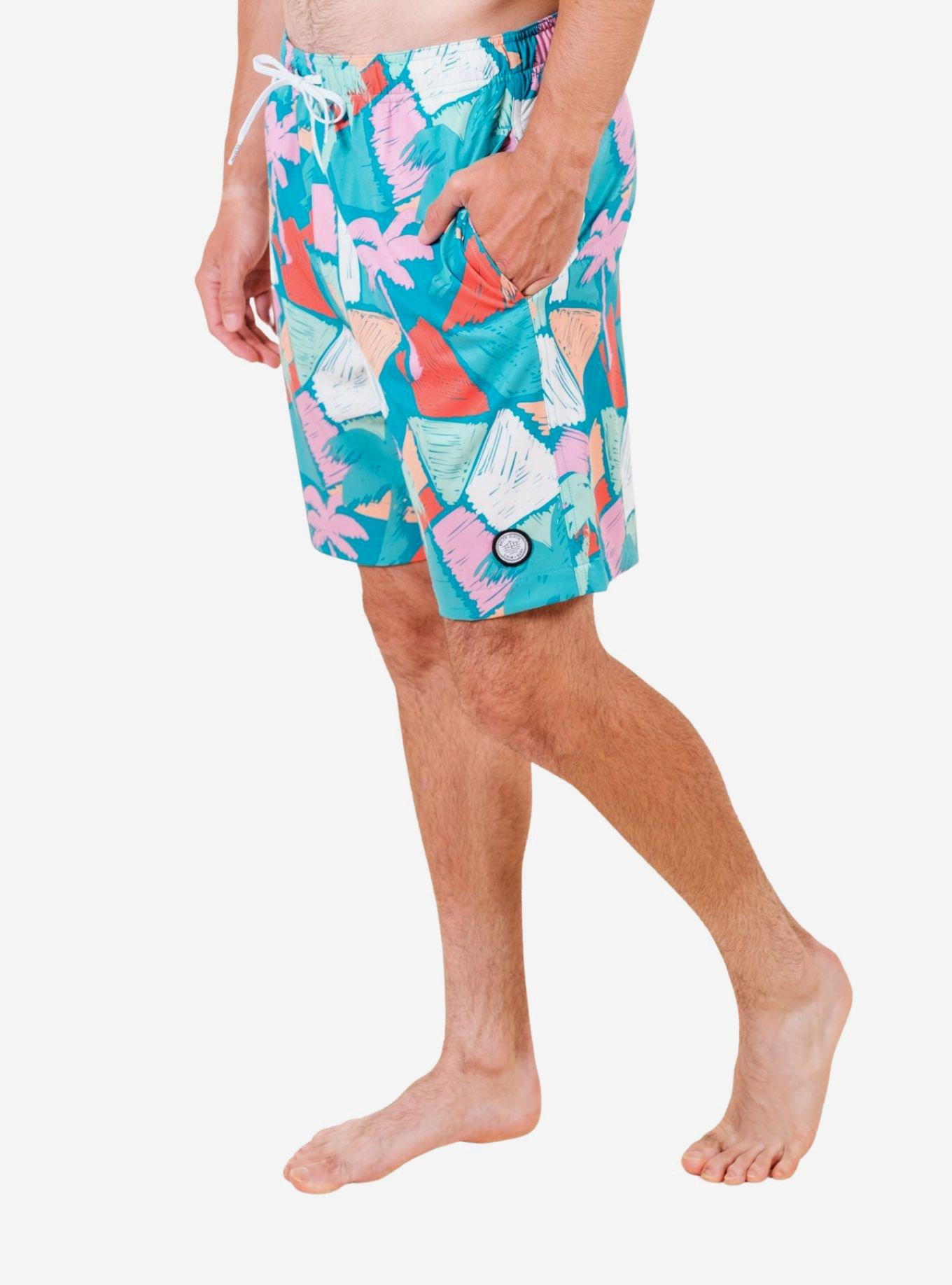 Multicolored Tropical Abstract Swim Trunks, MULTI, alternate