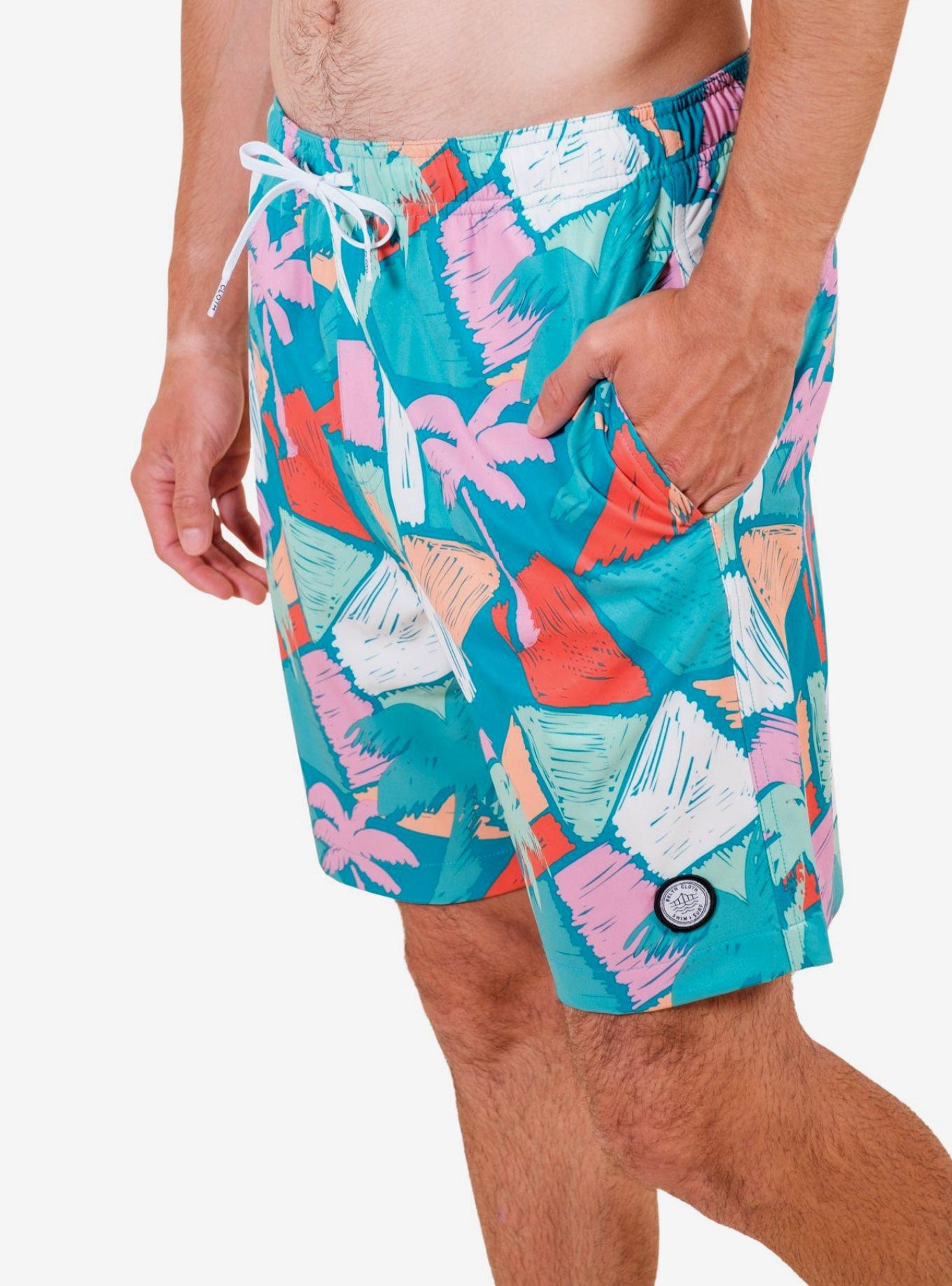 Multicolored Tropical Abstract Swim Trunks, MULTI, alternate