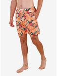 Orange Hibiscus Floral Swim Trunks, ORANGE, alternate