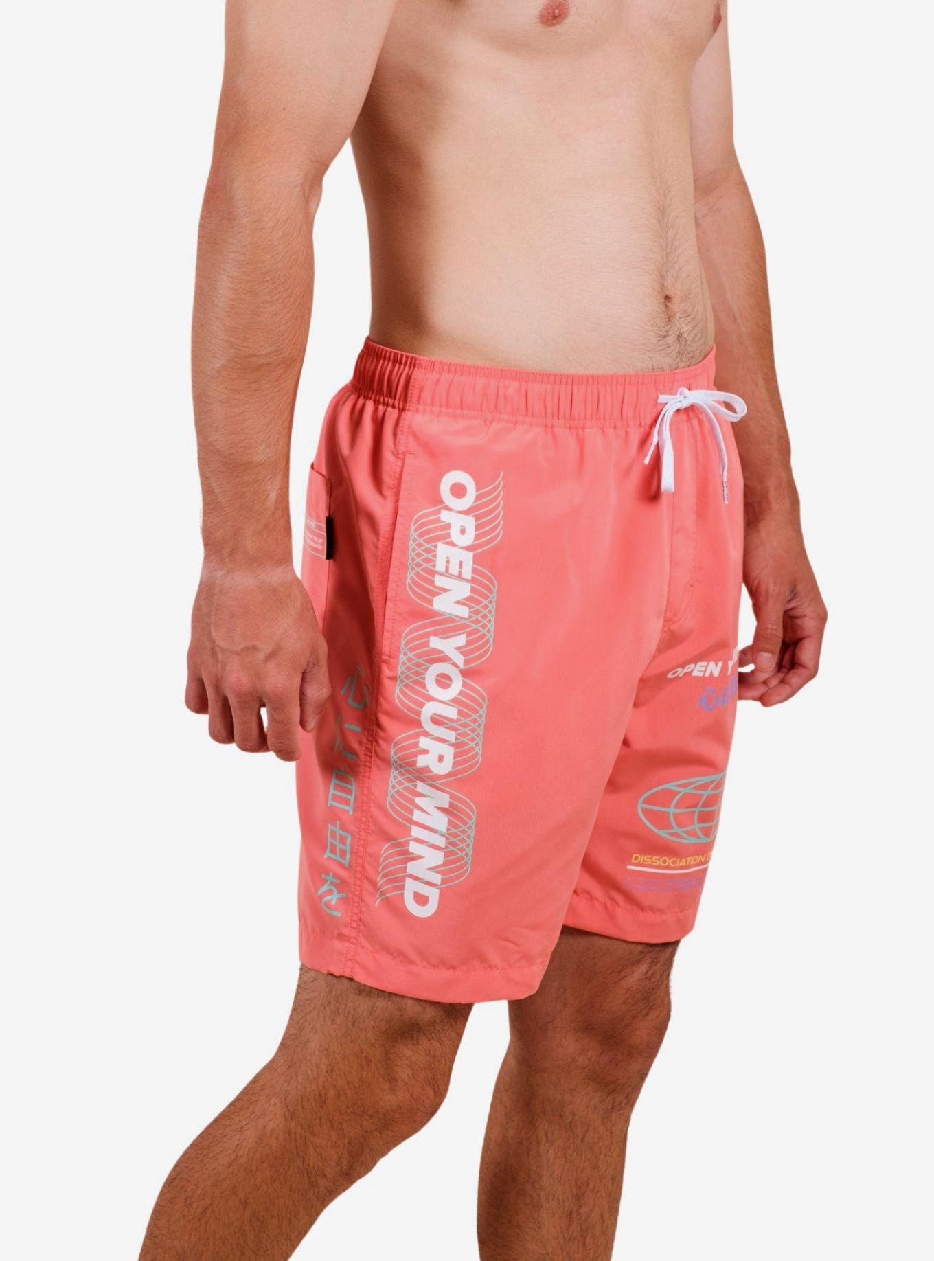 Pink Open Your Mind Swim Trunks, PINK, alternate
