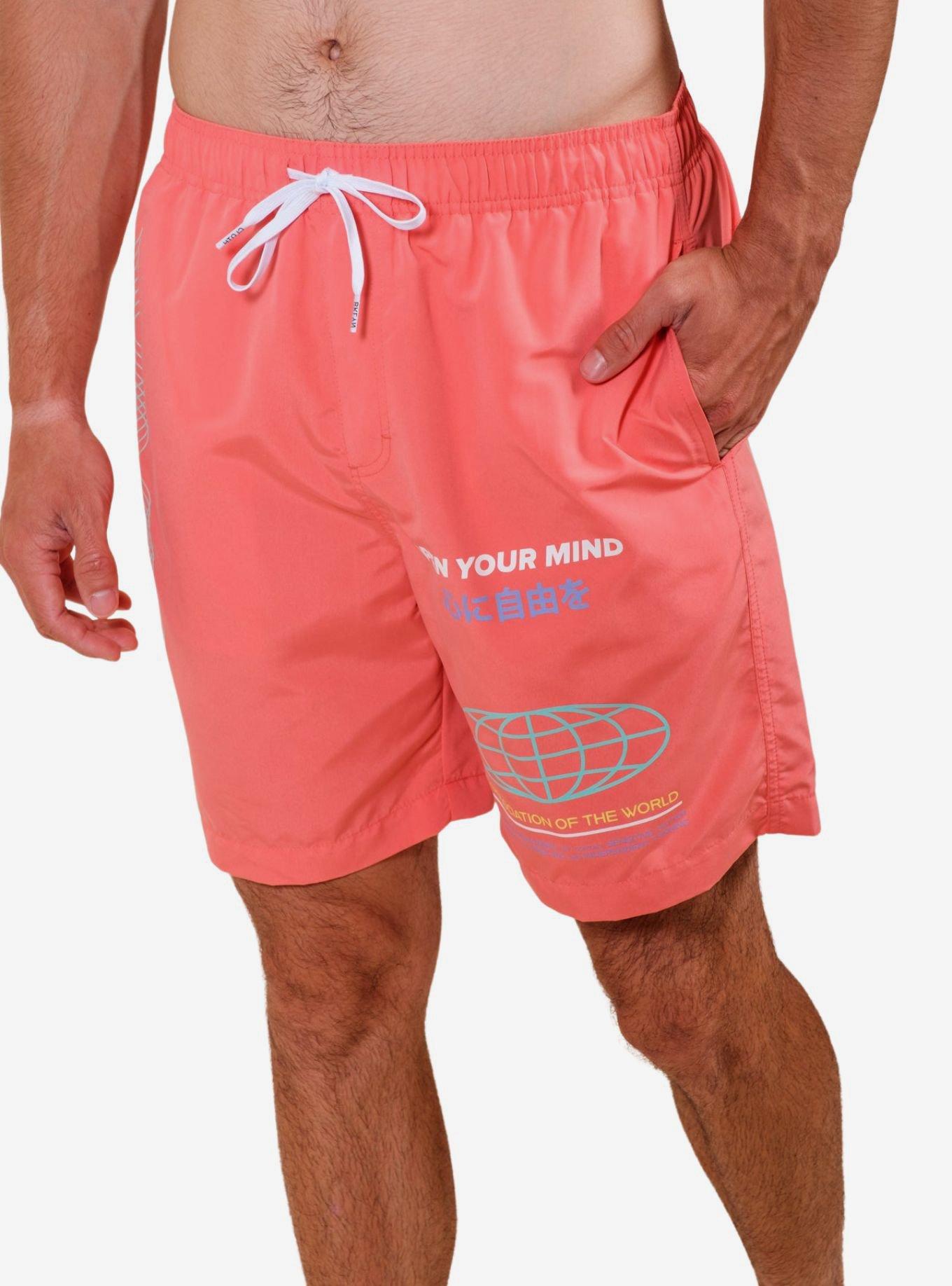 Pink Open Your Mind Swim Trunks, PINK, alternate