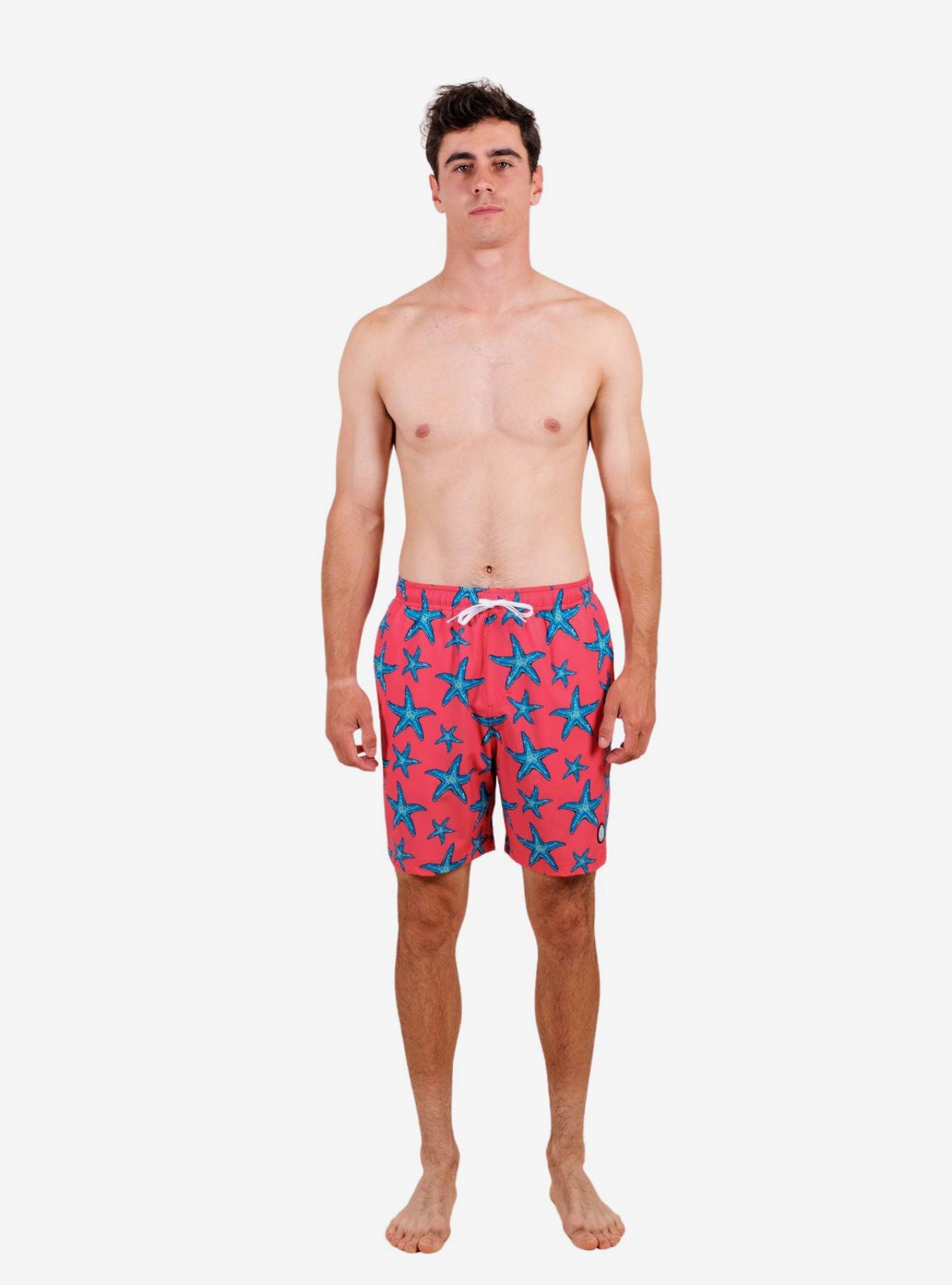 Pink Starfish Swim Trunks, PINK, alternate