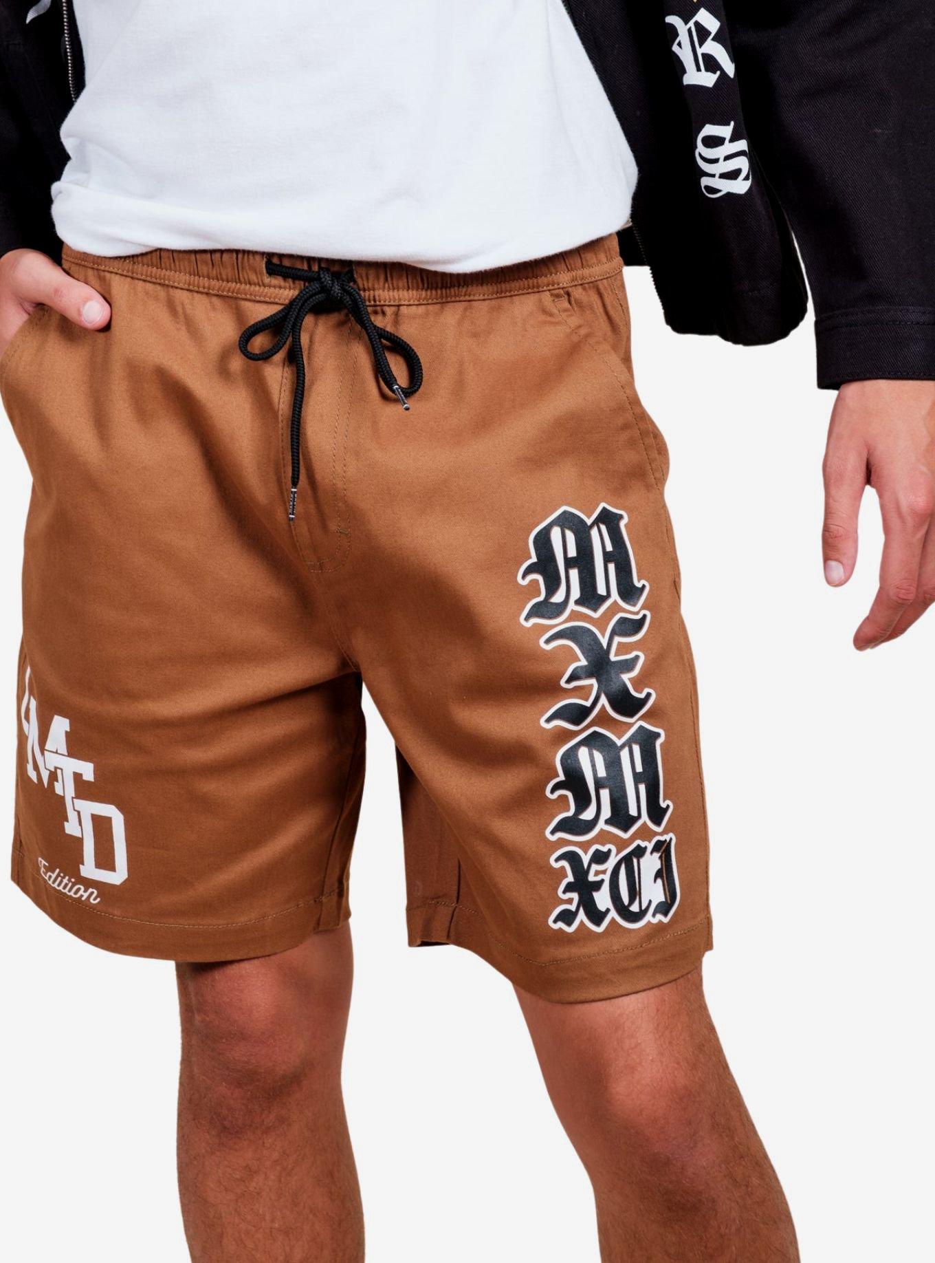 Tobacco Collegiate Twill Shorts, BROWN, alternate