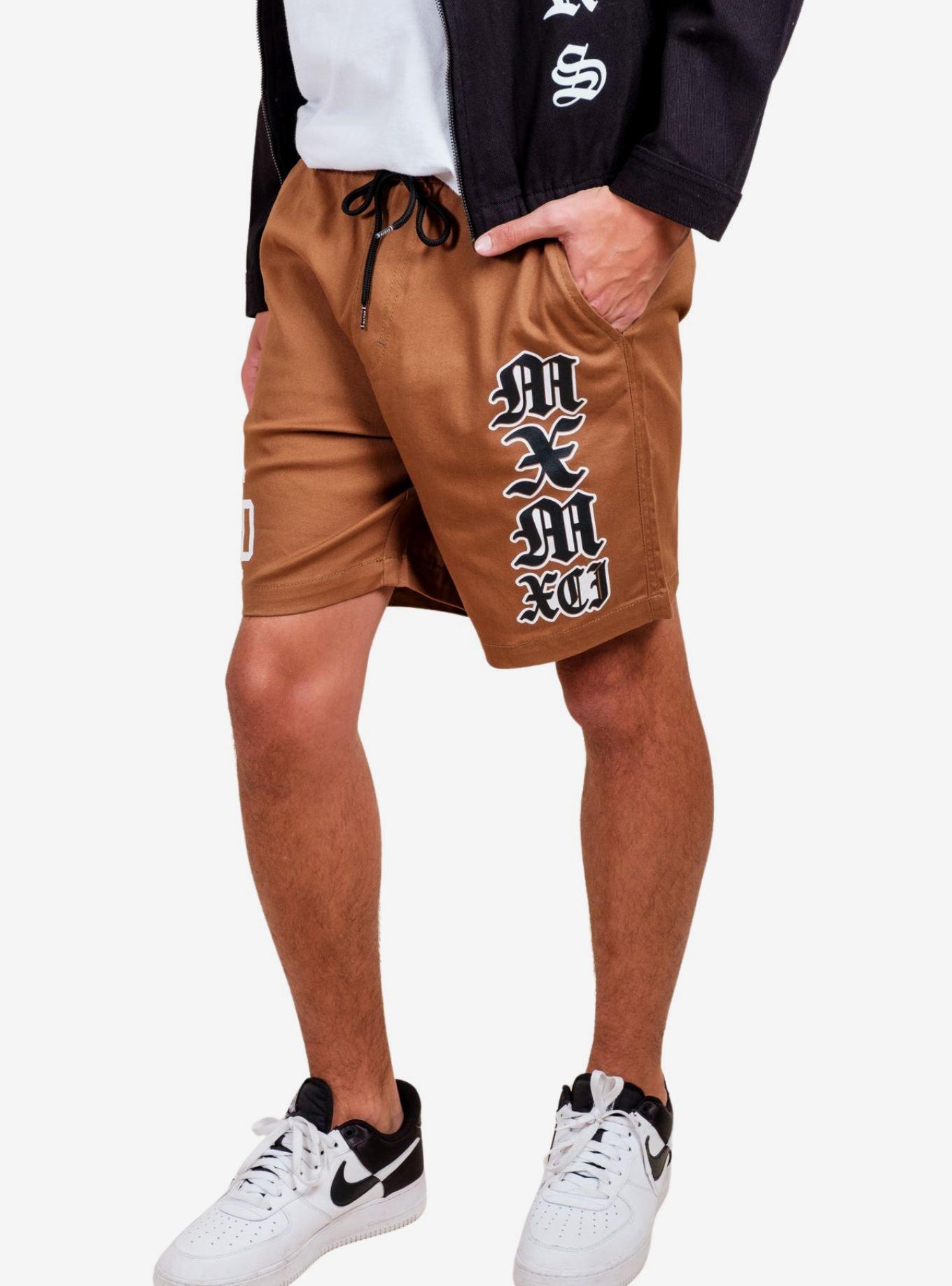 Tobacco Collegiate Twill Shorts, BROWN, alternate