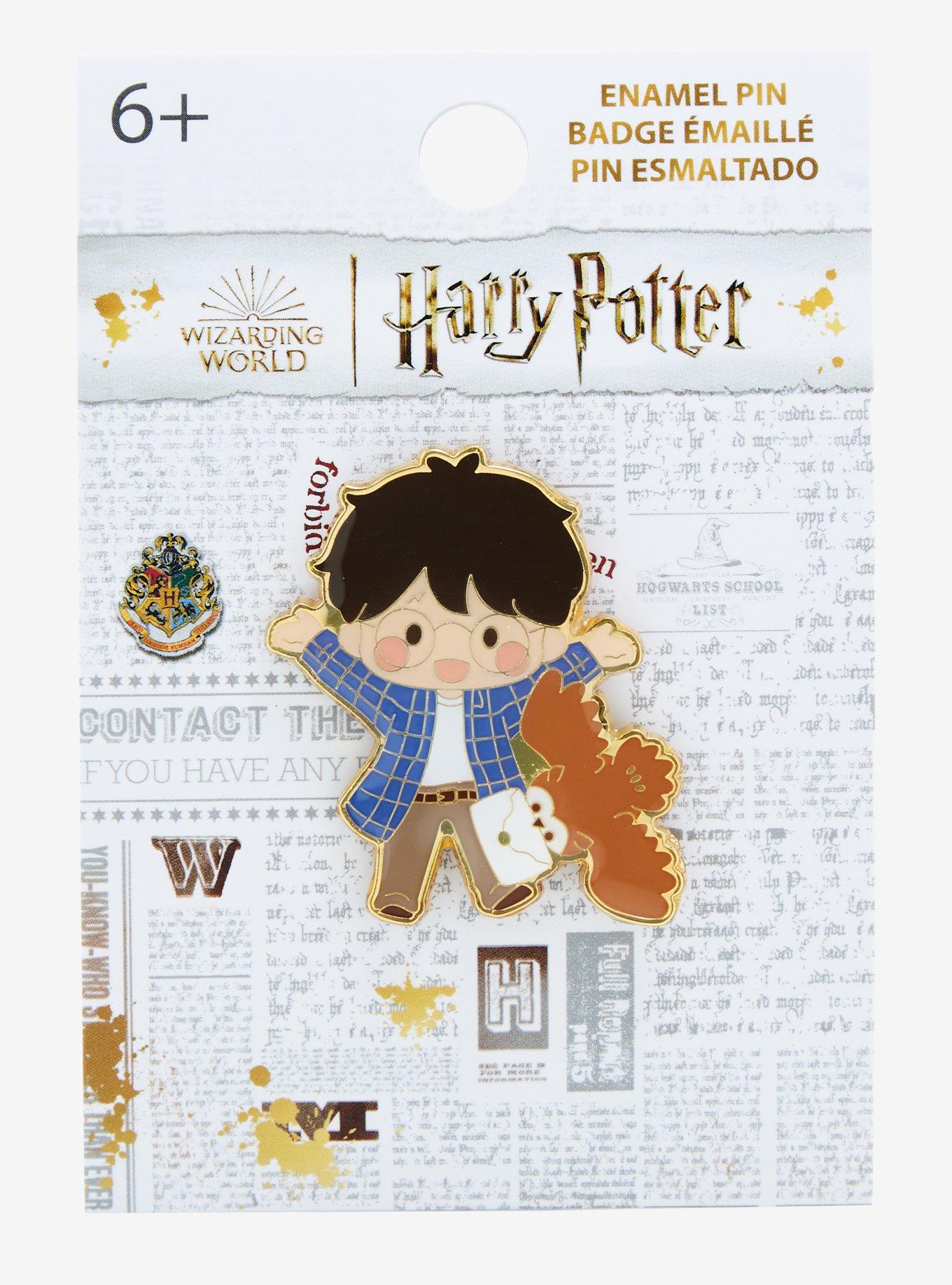 Loungefly Harry Potter Chibi Harry & Hogwarts Letter Enamel Pin - BoxLunch Exclusive, , hi-res