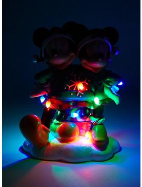 Disney Mickey Mouse & Minnie Mouse Holiday Sweater Light-Up Garden Statue, , hi-res