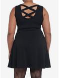 Cosmic Aura Black Strappy Back Dress Plus Size, DEEP BLACK, alternate