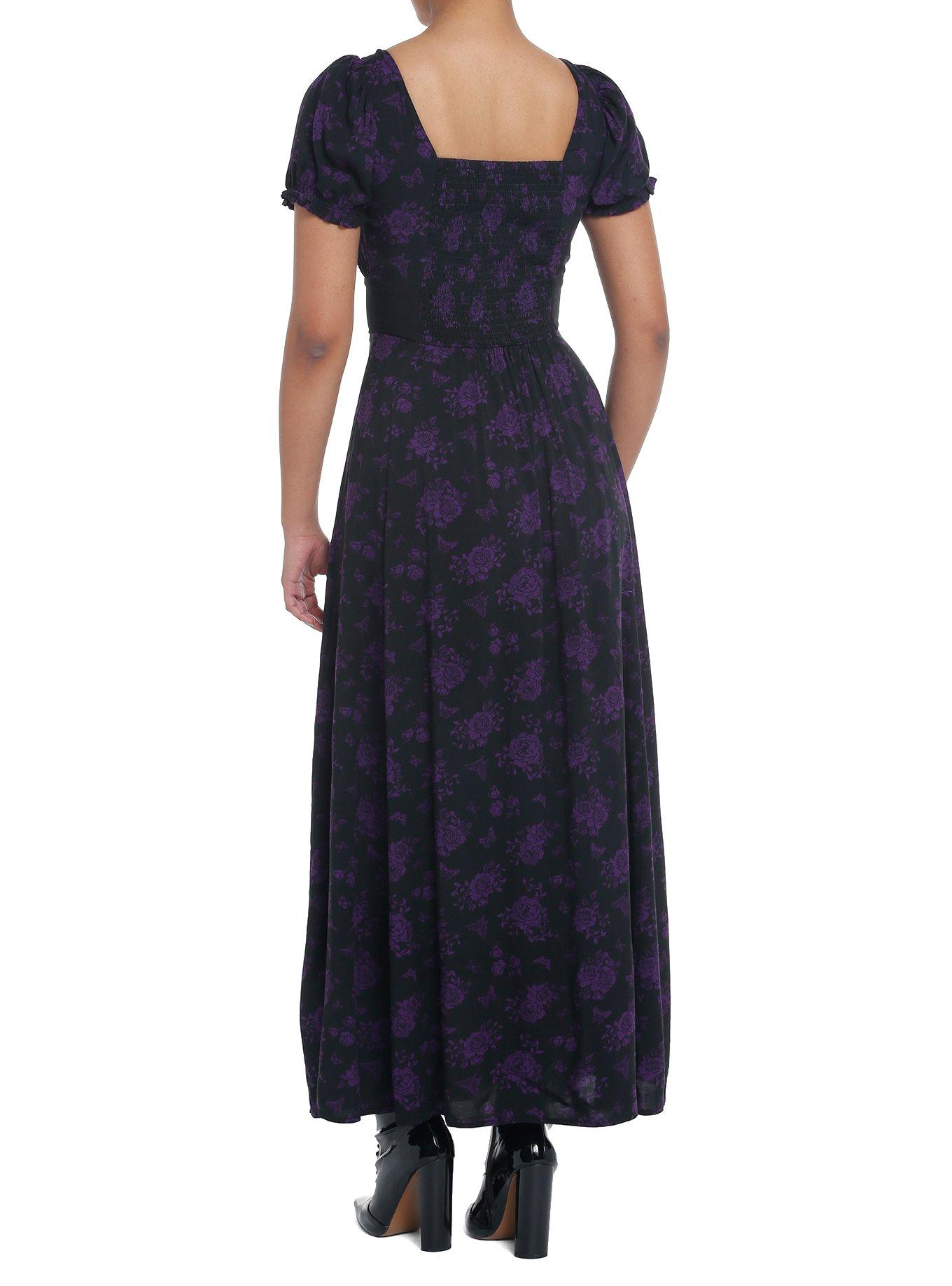 Cosmic Aura Purple Rose Maxi Dress, MULTI, alternate