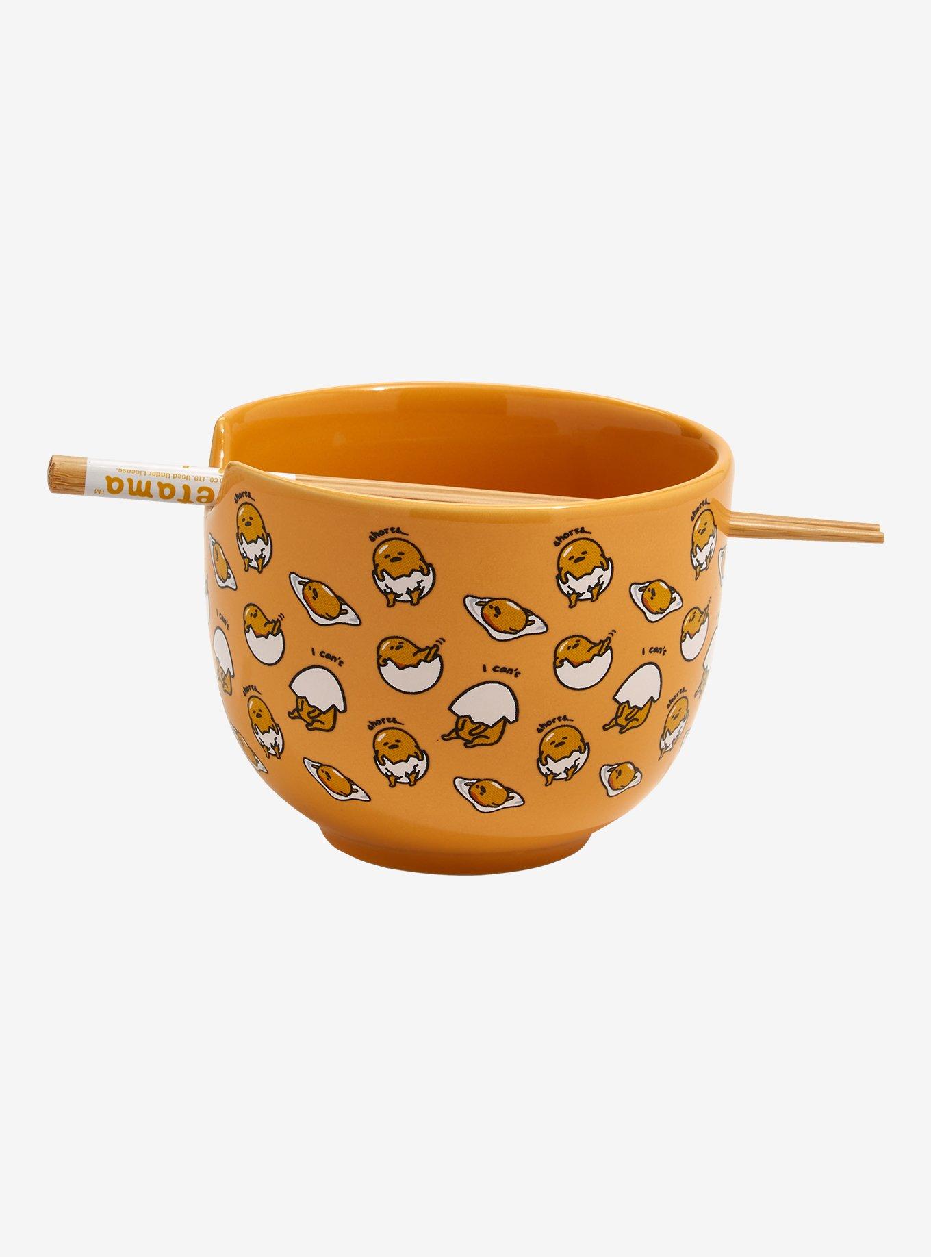 Sanrio Gudetama Allover Print Ramen Bowl with Chopsticks, , alternate