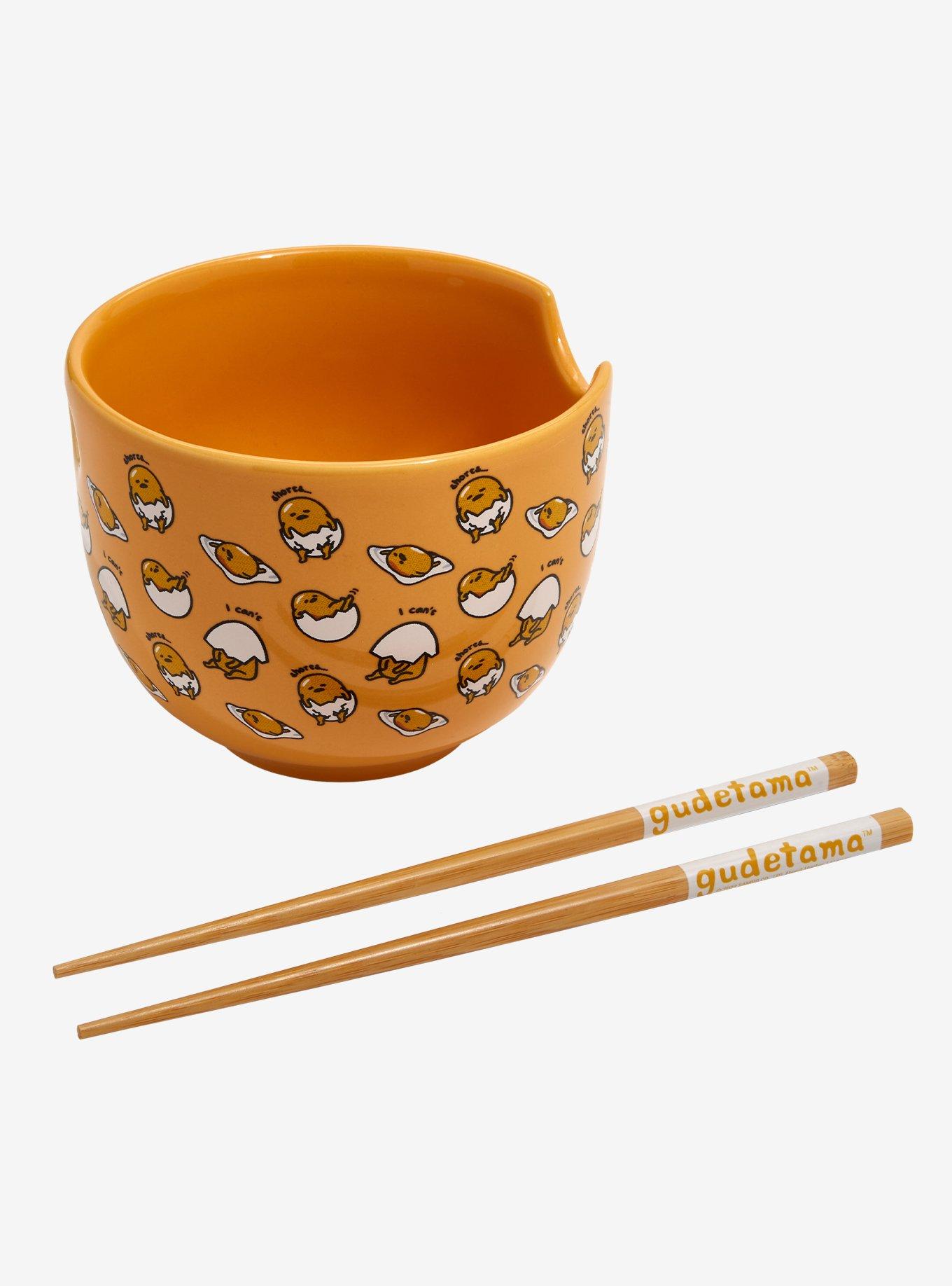 Sanrio Gudetama Allover Print Ramen Bowl with Chopsticks, , alternate