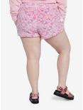 Pink Gamer Cat Girls Lounge Shorts Plus Size, PINK, alternate