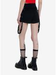 Black High-Waisted Super Skinny Shorts With Suspenders, BLACK, alternate