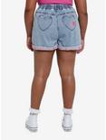 Sweet Society Strawberry Embroidered Mom Shorts Plus Size, INDIGO, alternate
