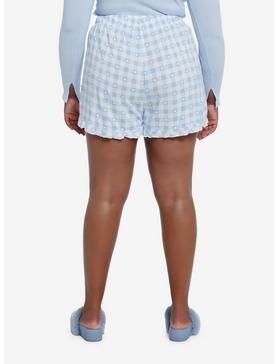 Sweet Society Blue Gingham Girls Woven Shorts Plus Size, , hi-res