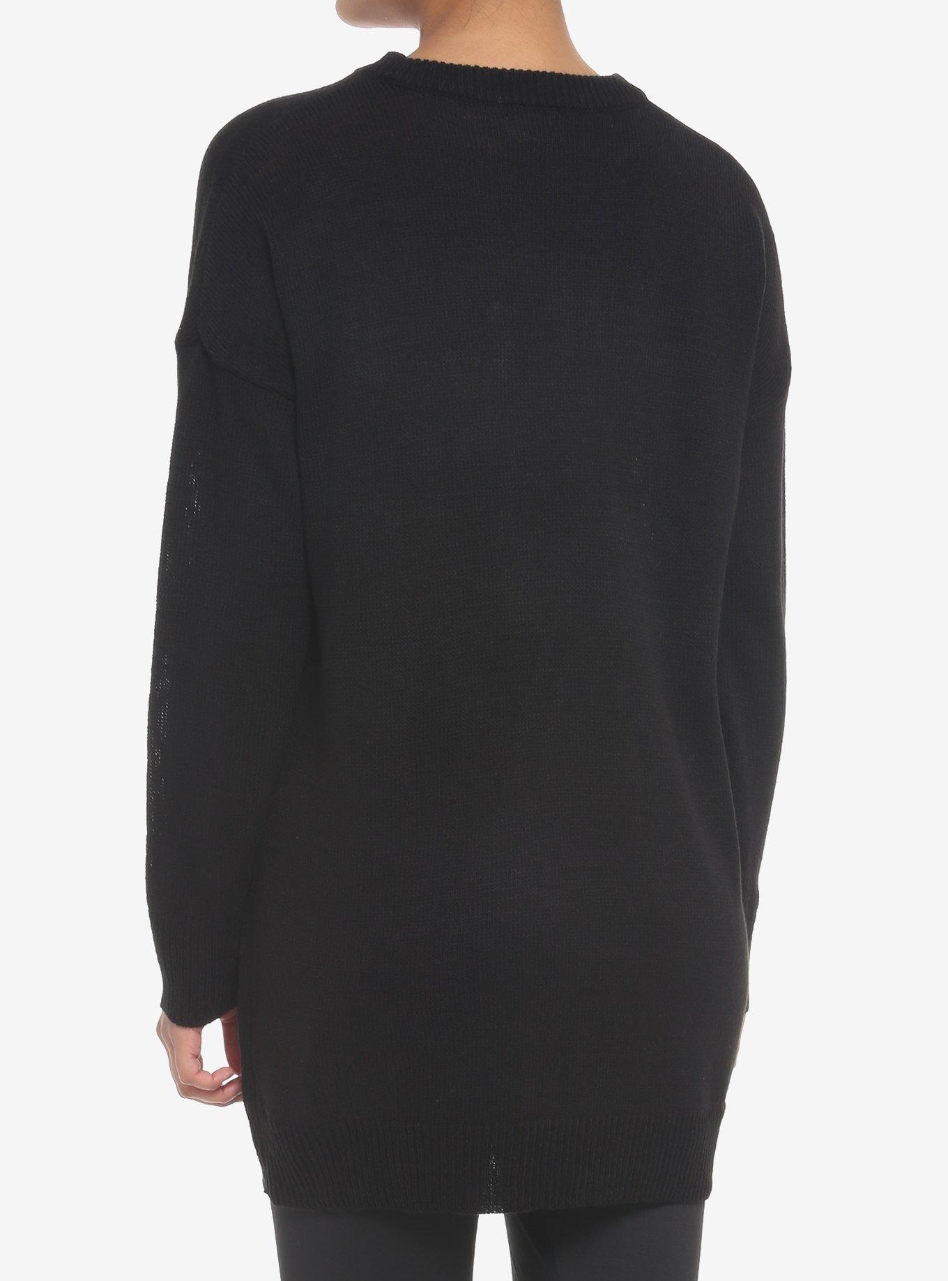 Teddy Bear Sweater Dress, BLACK, alternate