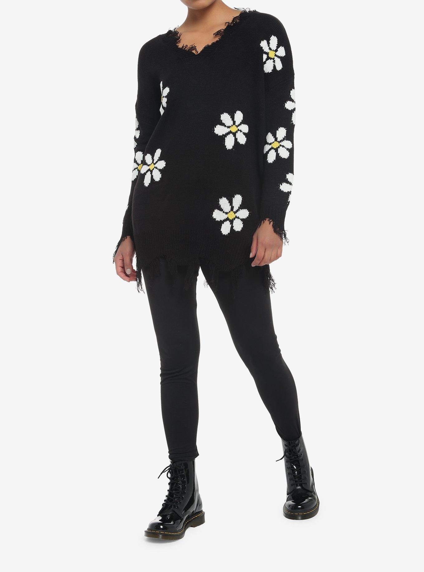 Daisy Frayed Sweater Dress, FLORAL - MULTI, alternate