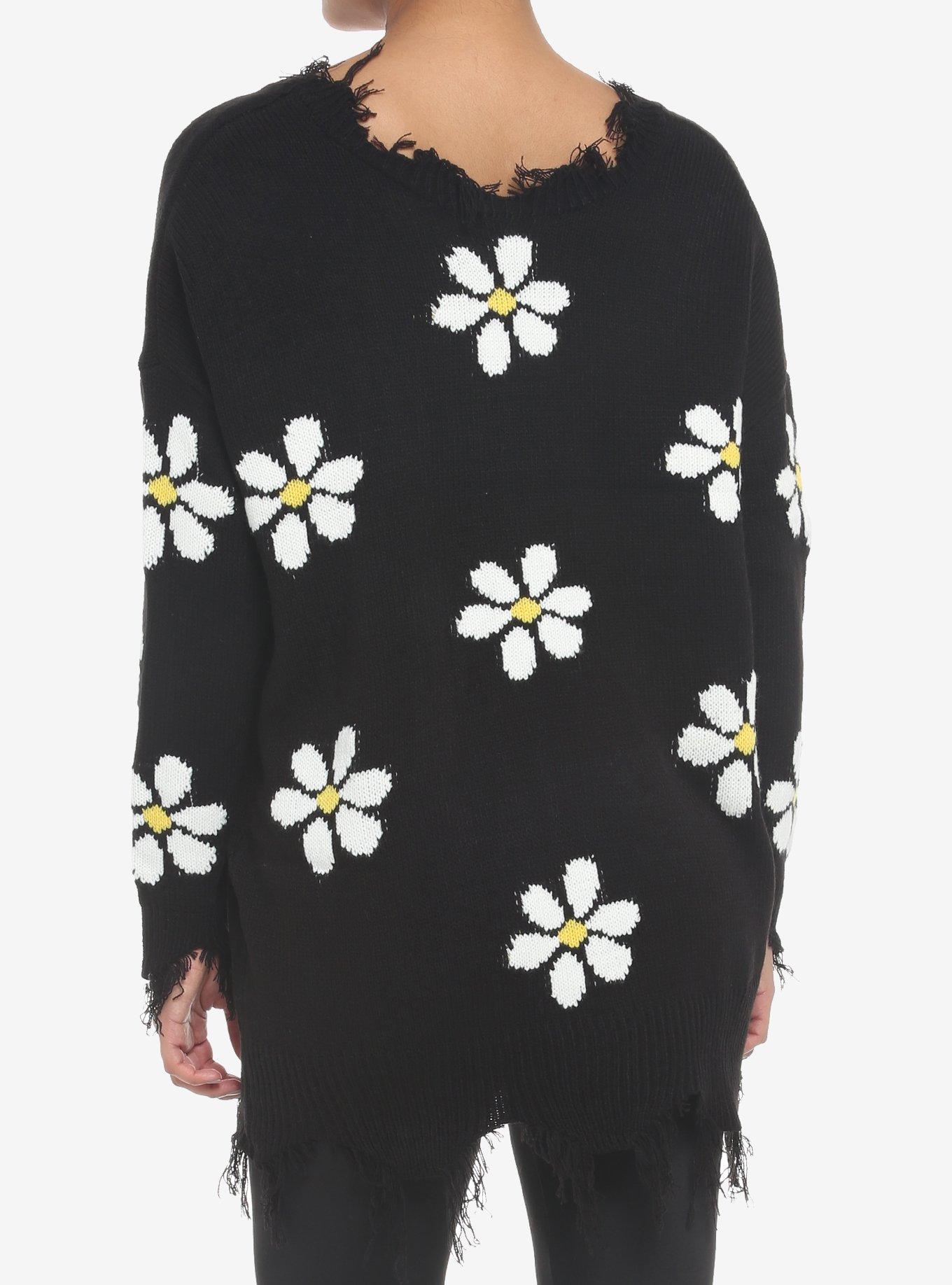 Daisy Frayed Sweater Dress, FLORAL - MULTI, alternate