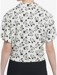 Ivory Butterflies Tie-Front Girls Woven Button-Up, IVORY, alternate
