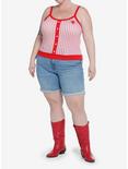 Sweet Society Red Strawberry Gingham Girls Sweater Tank Top Plus Size, GINGHAM PLAID, alternate