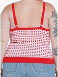 Sweet Society Red Strawberry Gingham Girls Sweater Tank Top Plus Size, GINGHAM PLAID, alternate