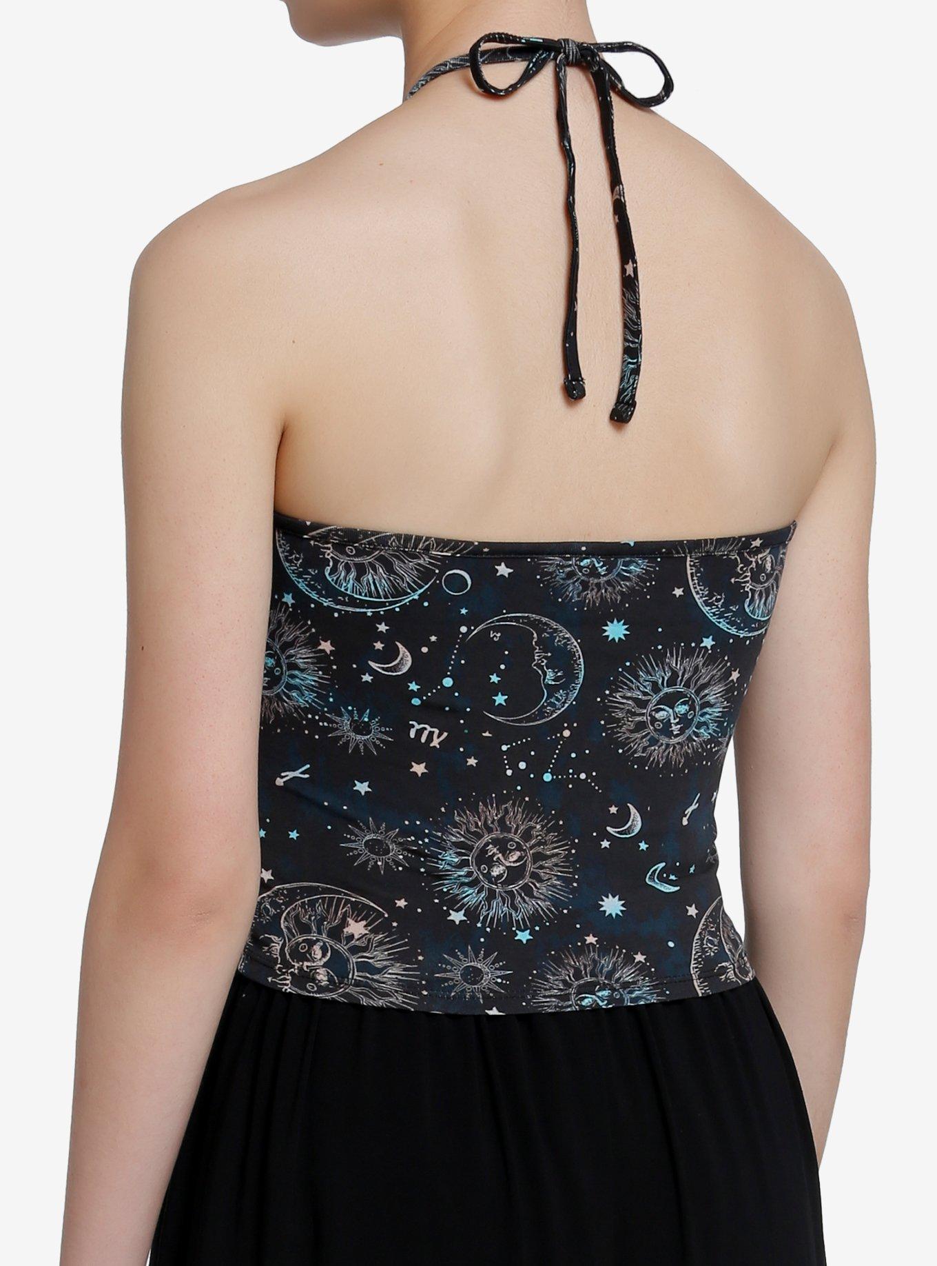 Cosmic Aura Celestial Girls Halter Top, CELESTIAL BLUE, alternate