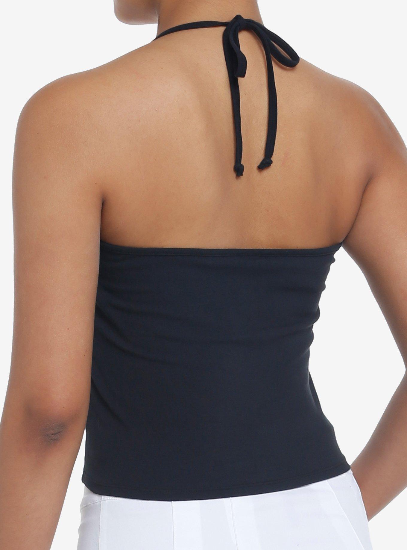 Sweet Society Black Cat Girls Halter Tank Top, BLACK, alternate